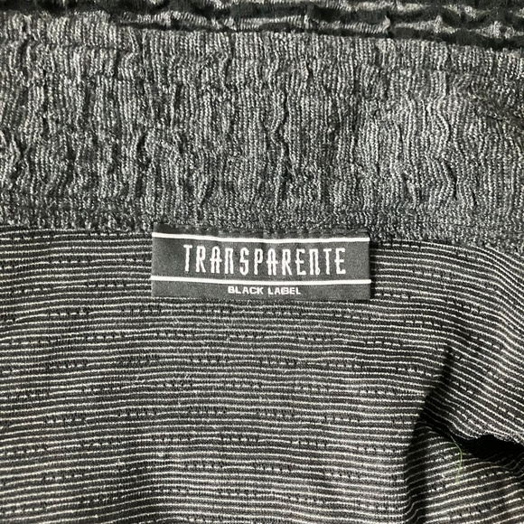 TRANSPARENTE Black and Grey Striped Knit Blazer Jacket - Picture 5 of 5